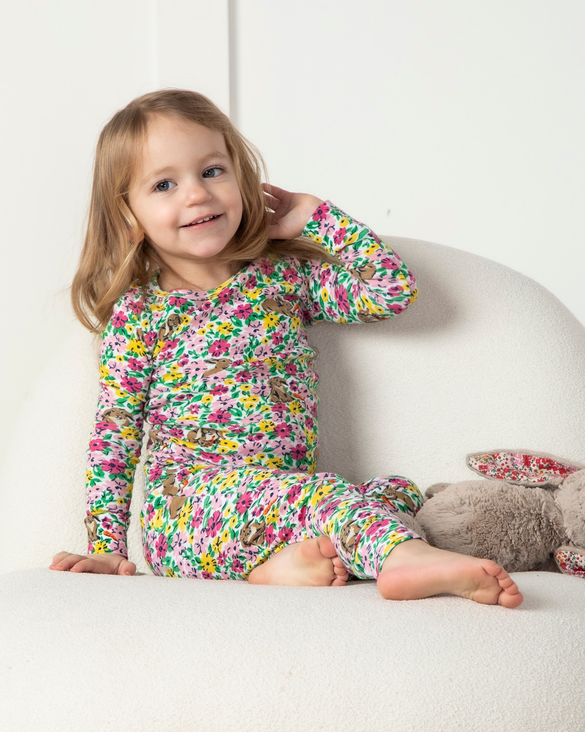 Bunny Trail - Kids Pajama Set - Spring Meadow
