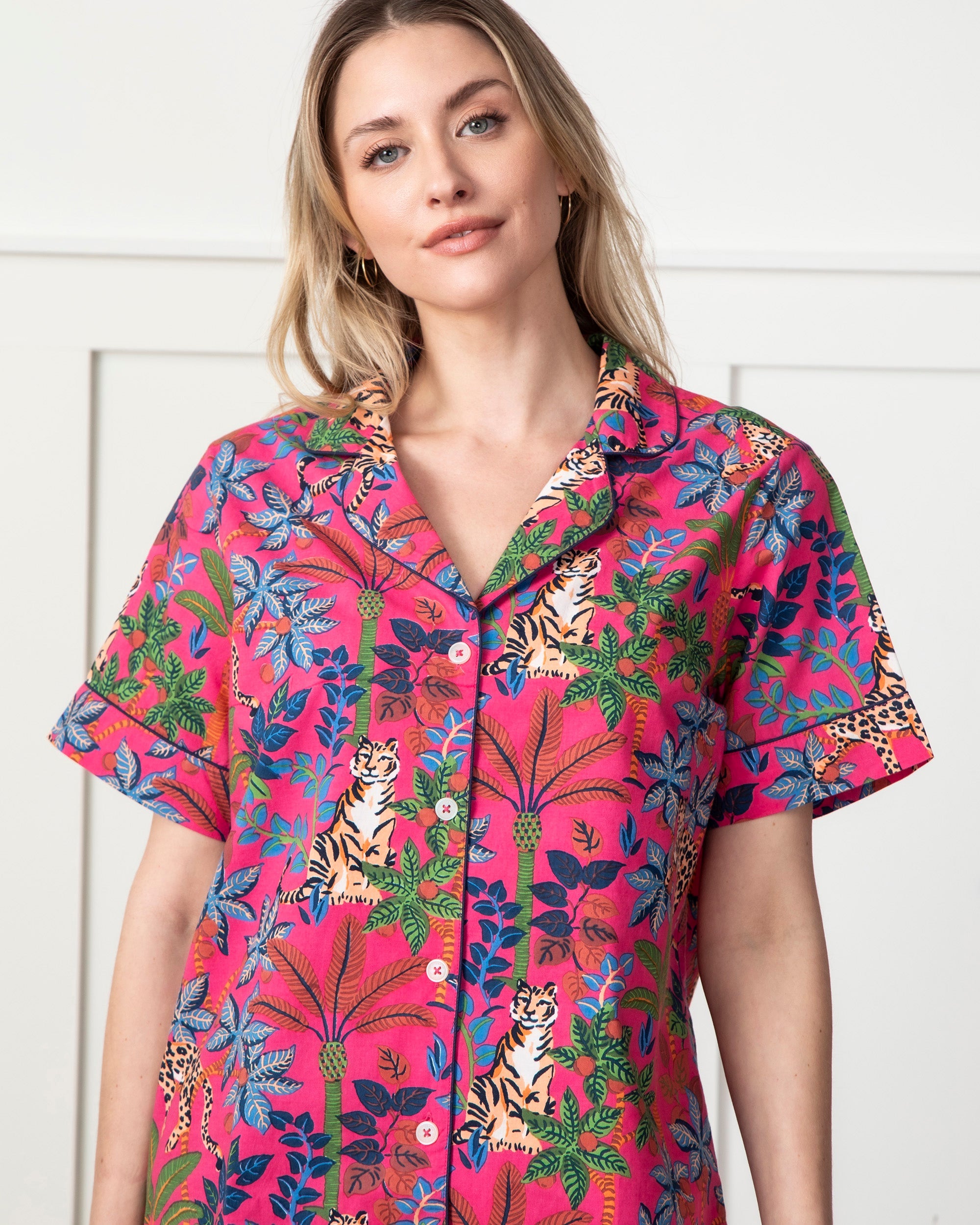 Big Cat Energy - Short Sleep Set - Fuchsia
