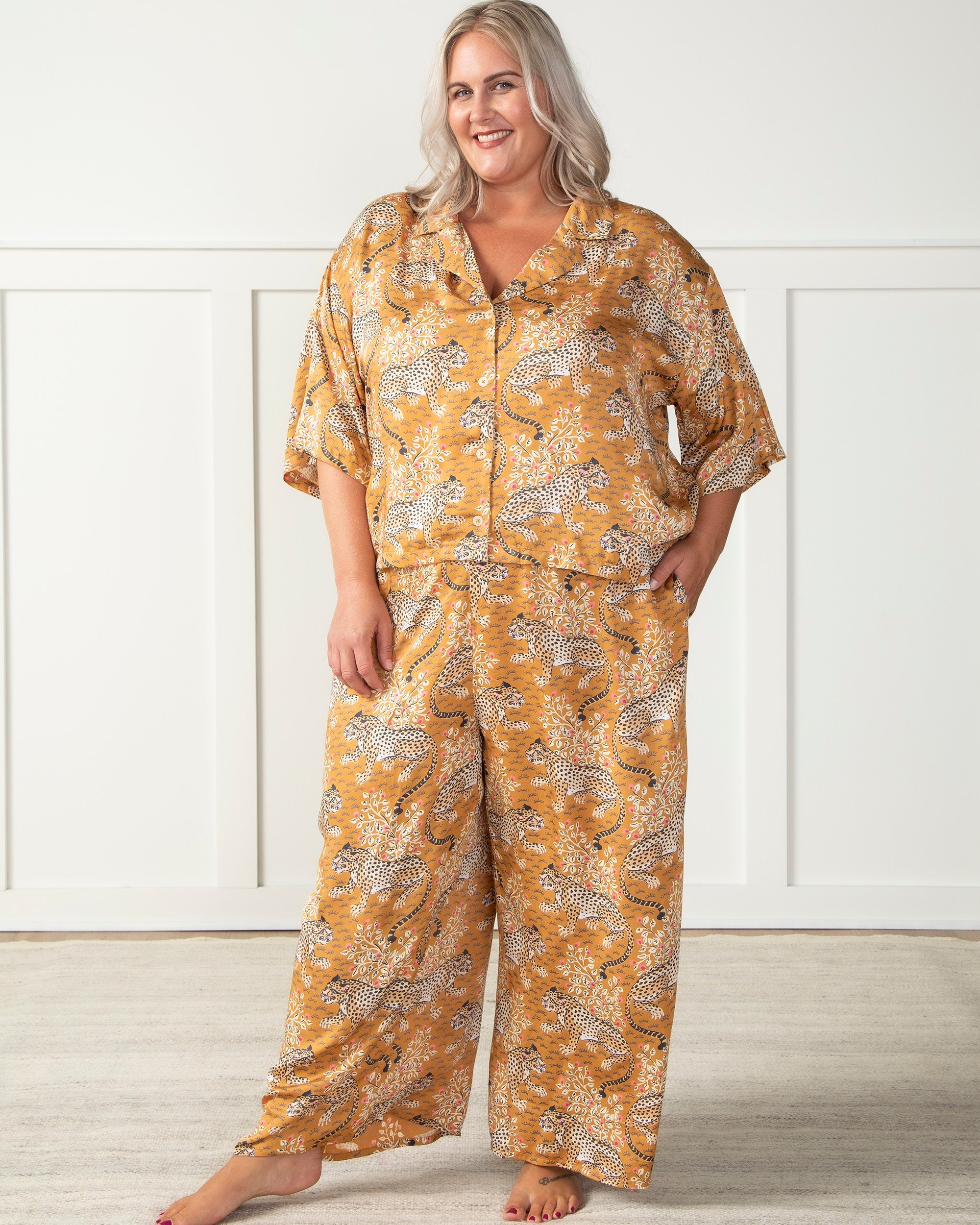Bagheera - Satin Wildest Dreams Pajama Set - Tobacco