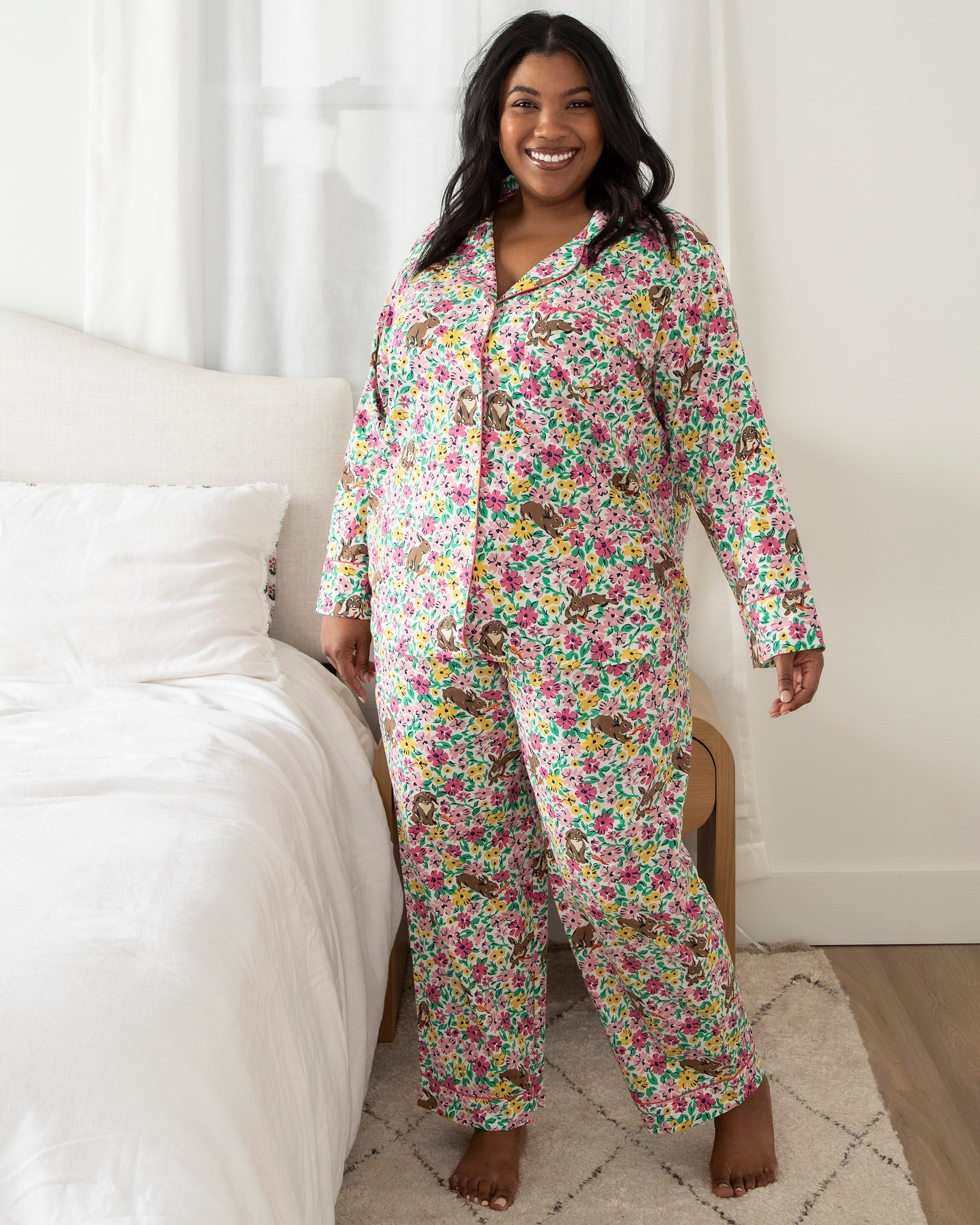 Bunny Trail - Long Sleep Set - Spring Meadow