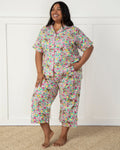 Bunny Trail - Short Sleeve Top & Cropped Pajama Pants Set - Spring Meadow