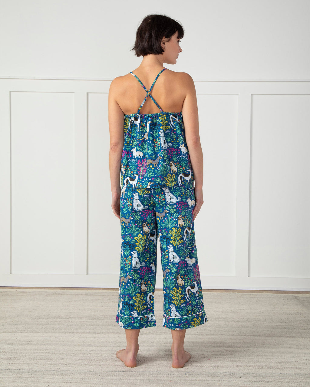 Must Love Dogs - Cami Cropped Pants Set - Indigo