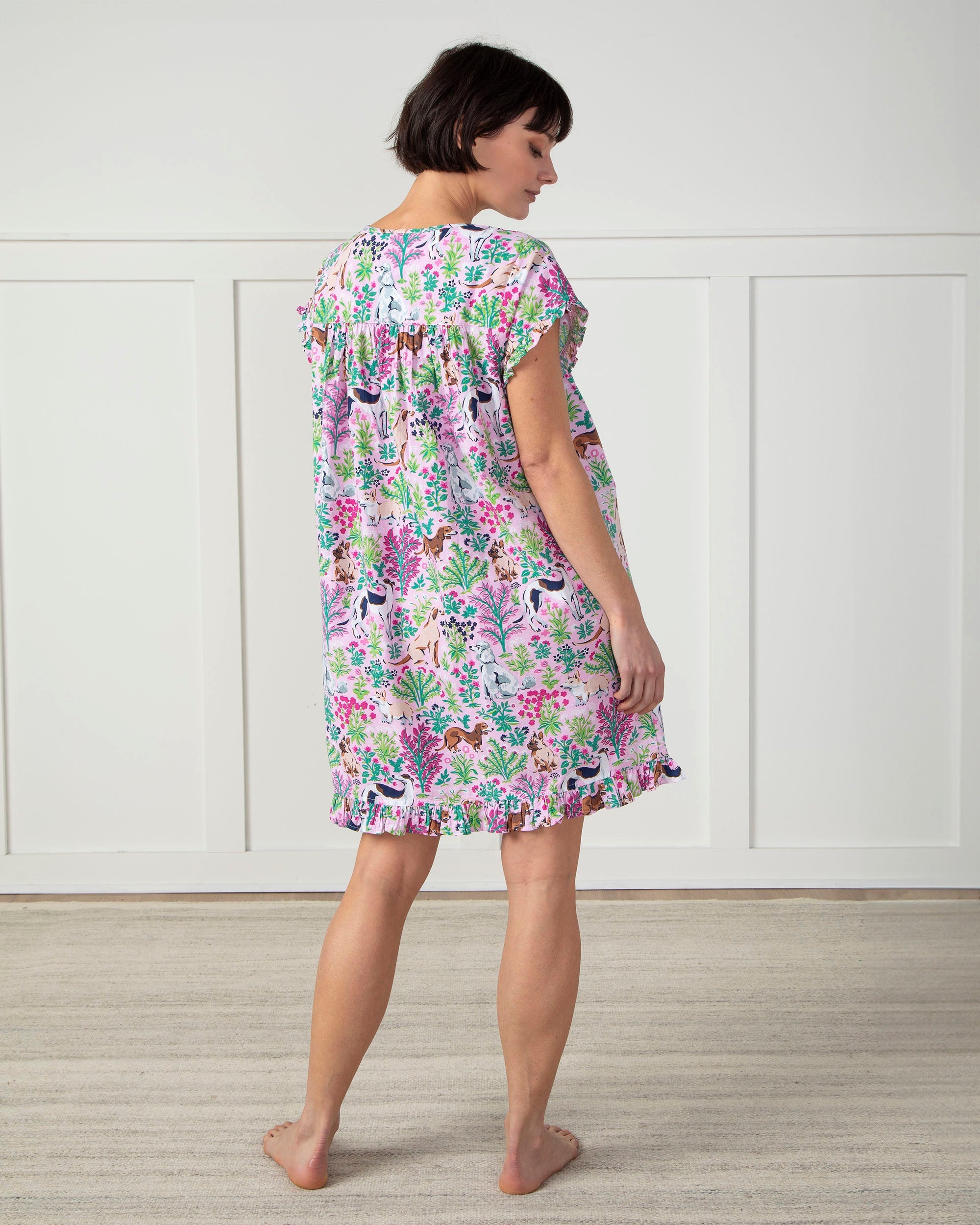 Must Love Dogs - Pintuck Nightgown - Pink Peony