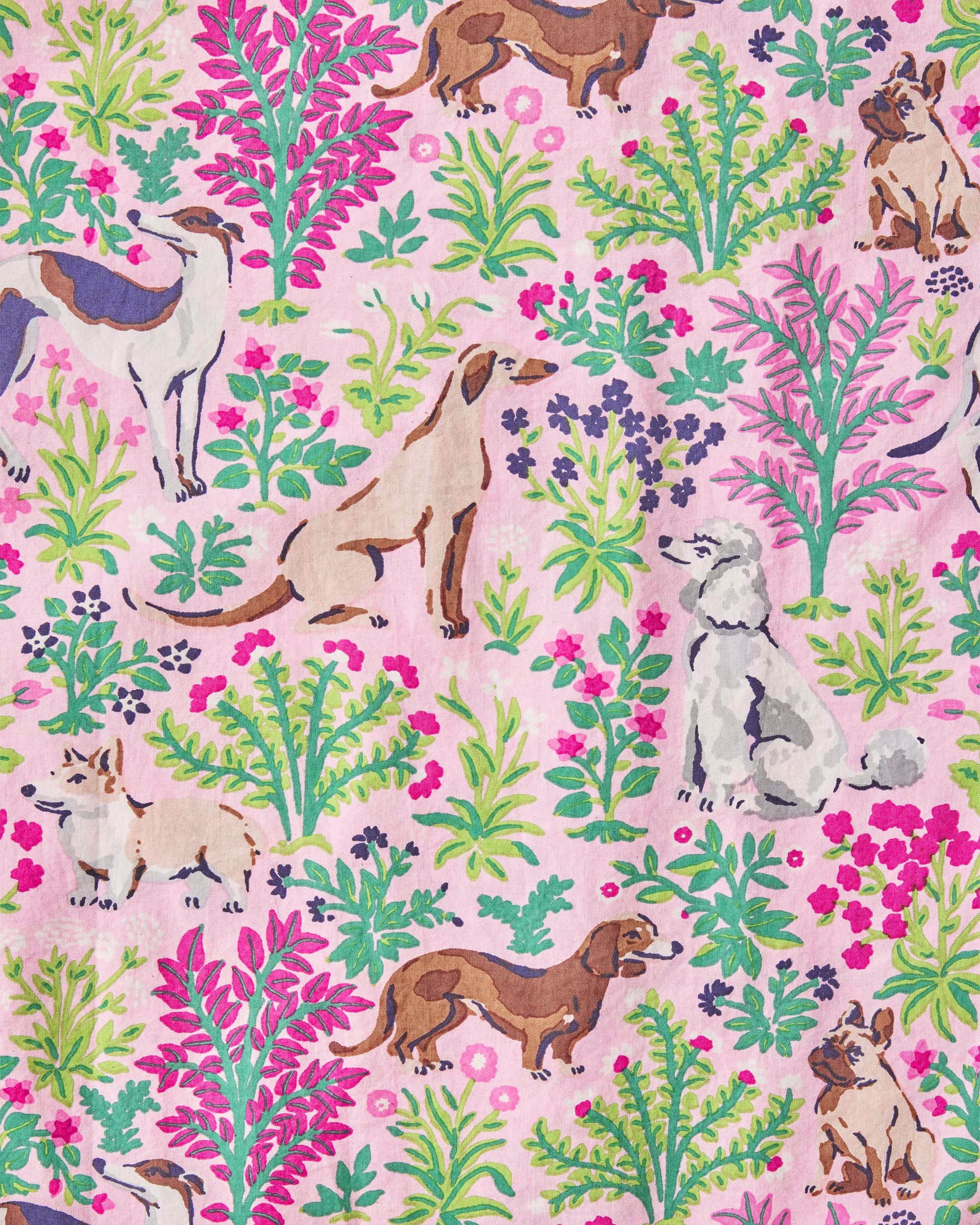Must Love Dogs - Pajama Shorts - Pink Peony