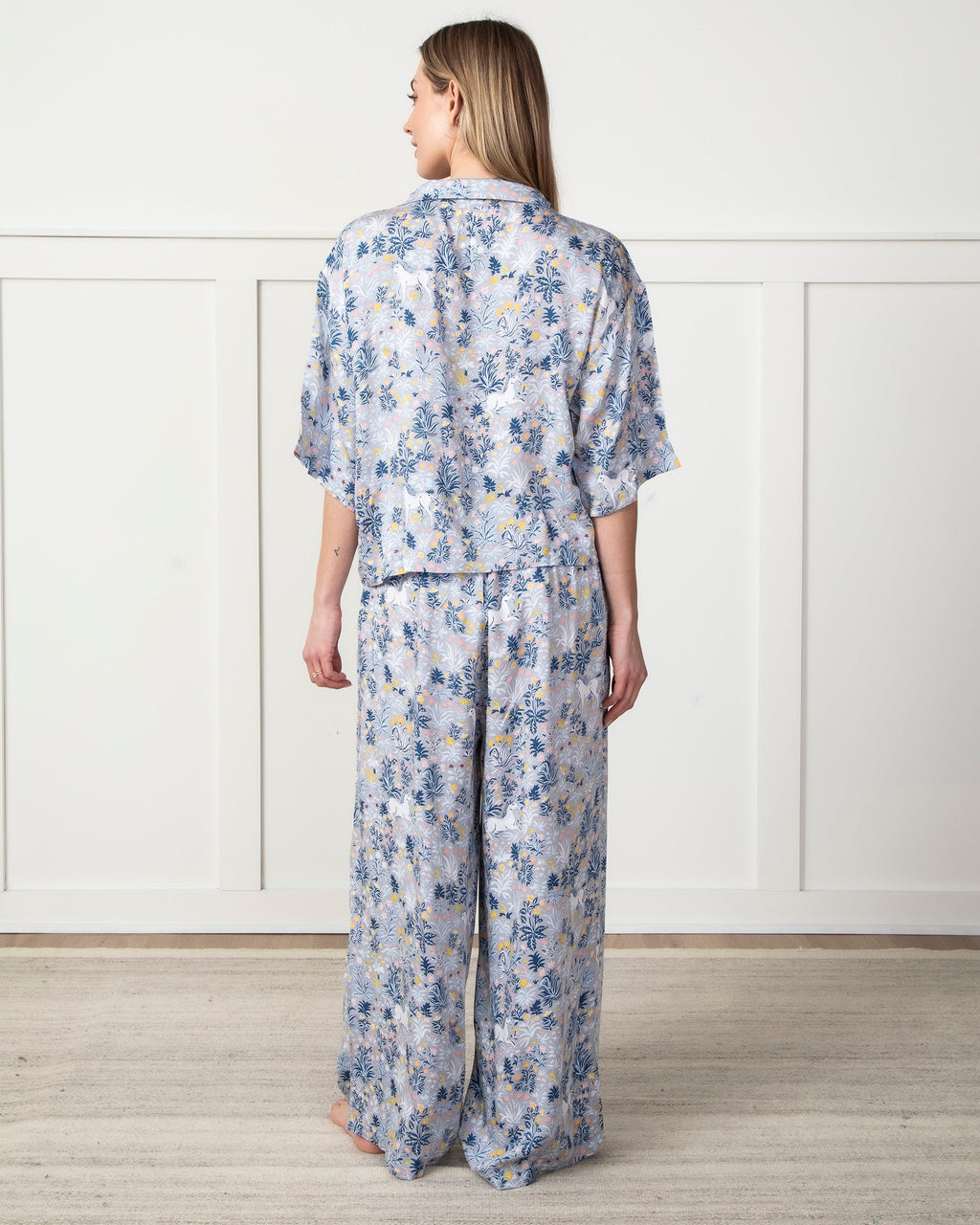 Unicorn's Garden - Satin Wildest Dreams Pajama Set - Silver